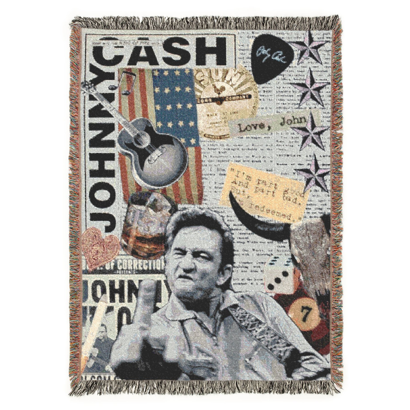 Johnny Cash Woven Blanket